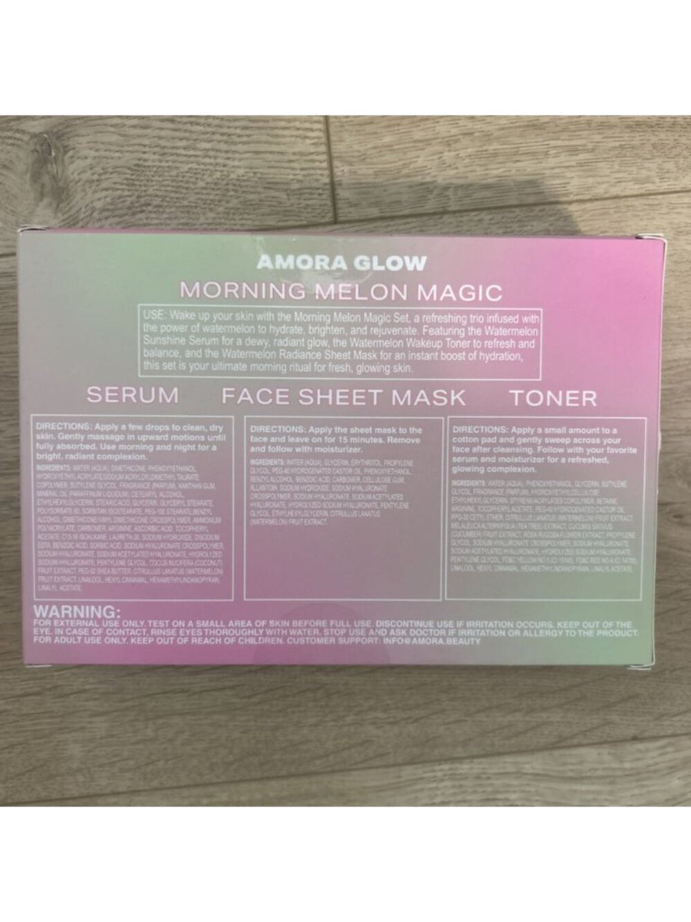 Amora Glow Morning Melon Magic Skin Care Set with Watermelon Sheet Mask & Toner - Picture 2 of 2